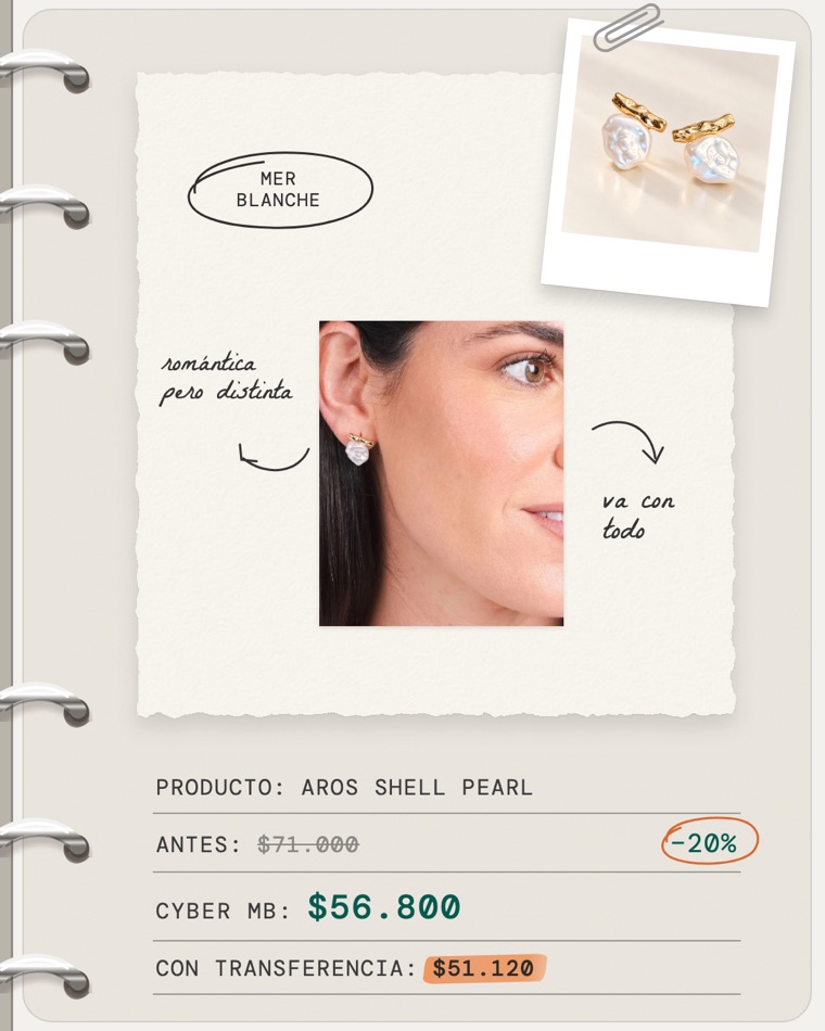 Cuaderno con fotos de aros y precios Cyber
